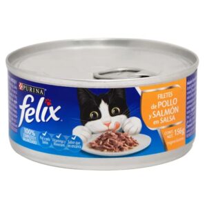 Alimento Húmedo Gato Felix Paté Pollo y Salmon- 156 gr